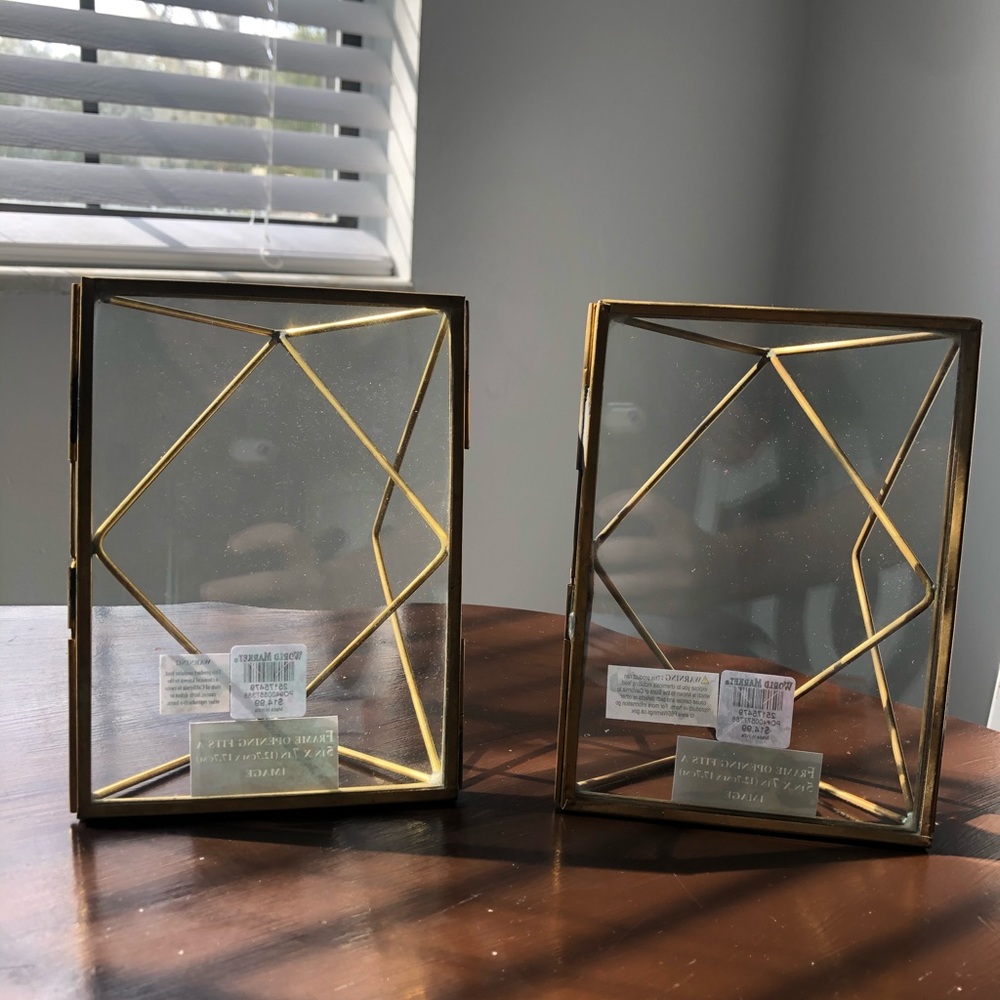 World Market Gold Prism 5x7 Picture Frames NWT